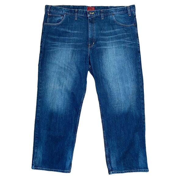 Foundry Supply Co Jeans Flex Denim Big Mens 50 x 30 Dark Wash Stretch Flat Front